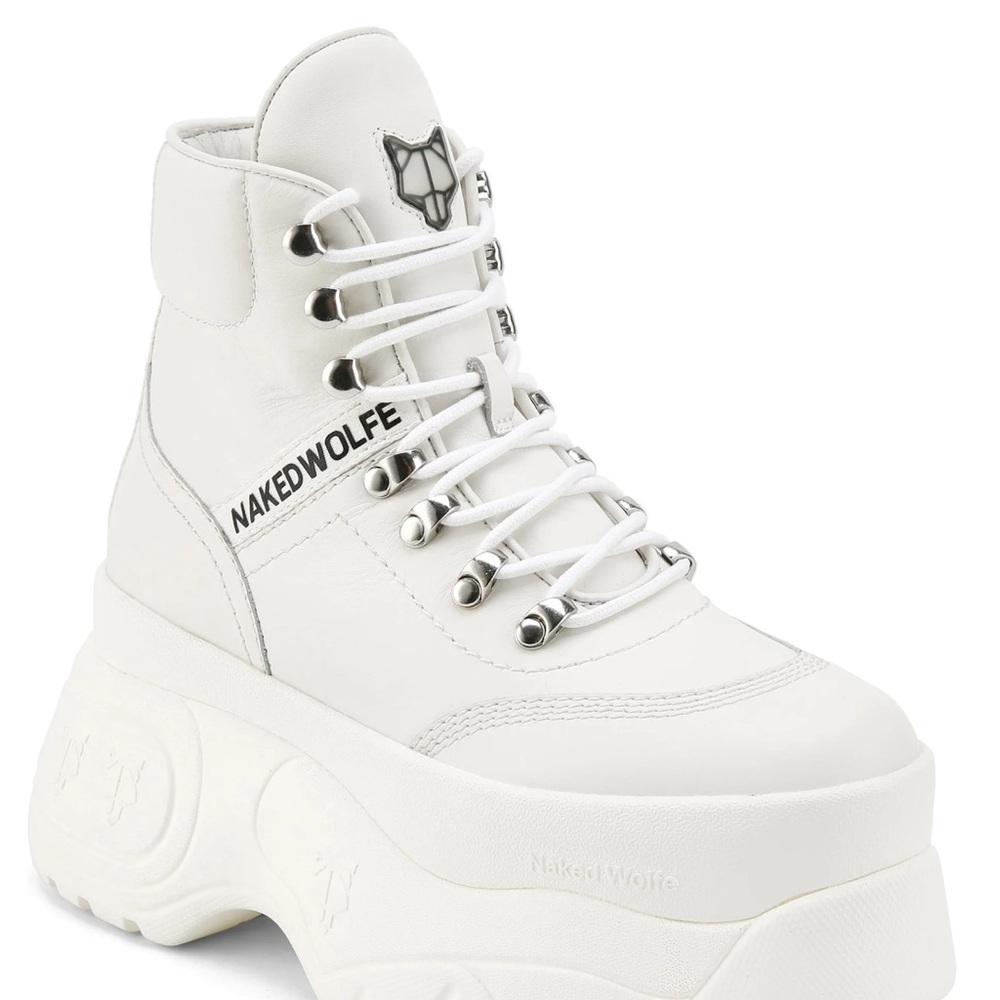 Naked Wolfe Women's White Platform Boots